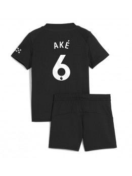 Billige Manchester City Nathan Ake #6 Bortedraktsett Barn 2025-26 Kortermet (+ Korte bukser)